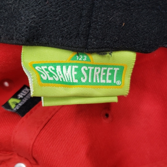 Sesame Street Elmo Fitted Cap Red Black Acrylic Wool Spandex - Picture 9 of 14